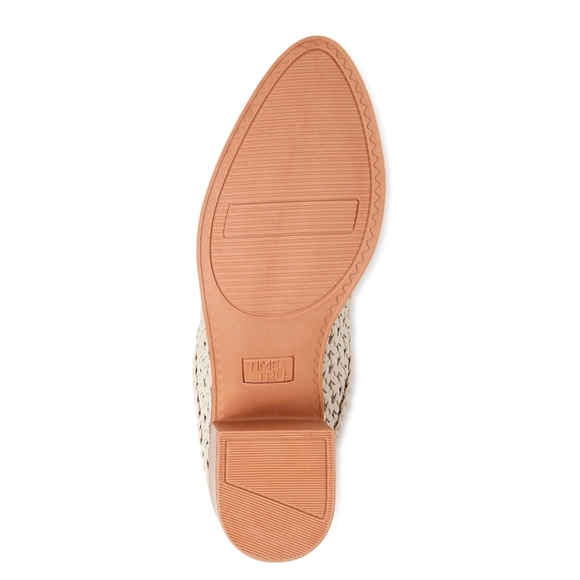 Time and Tru Cream Woven Mules - Picture 7 of 17